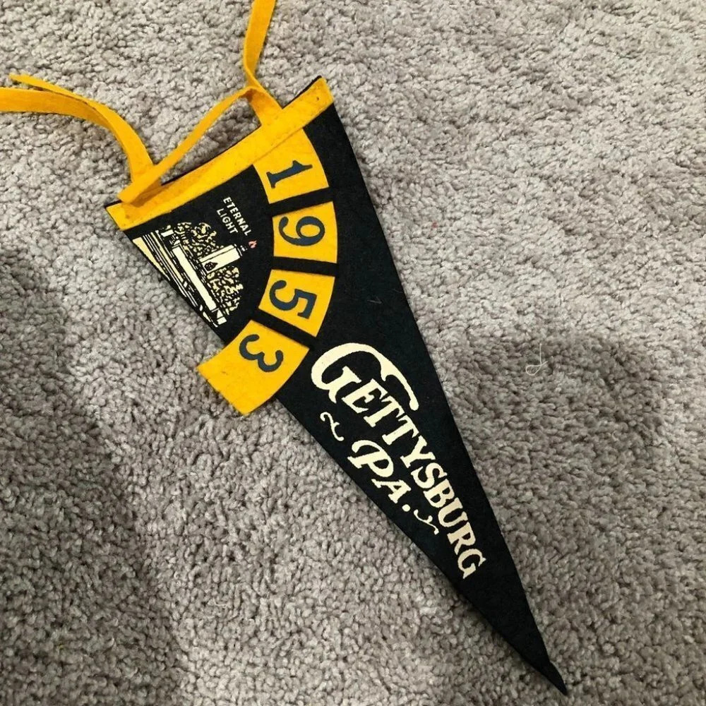 1953 Antique Gettysburg Pennsylvania‎ Pennant Flag 12"